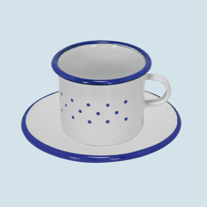 Glückskäfer - cup with saucer, enamel, play kitchen accessories