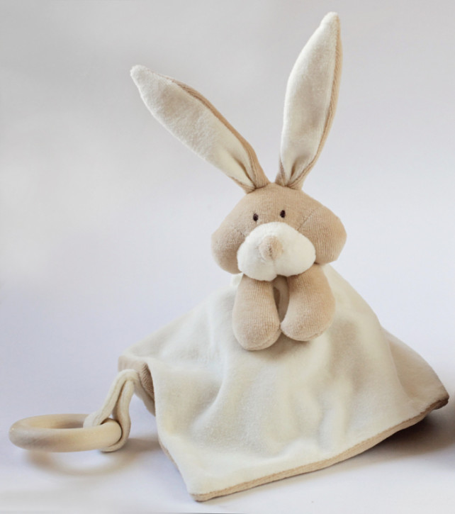 wooly organic baby comforter rabbit, bunny - eco