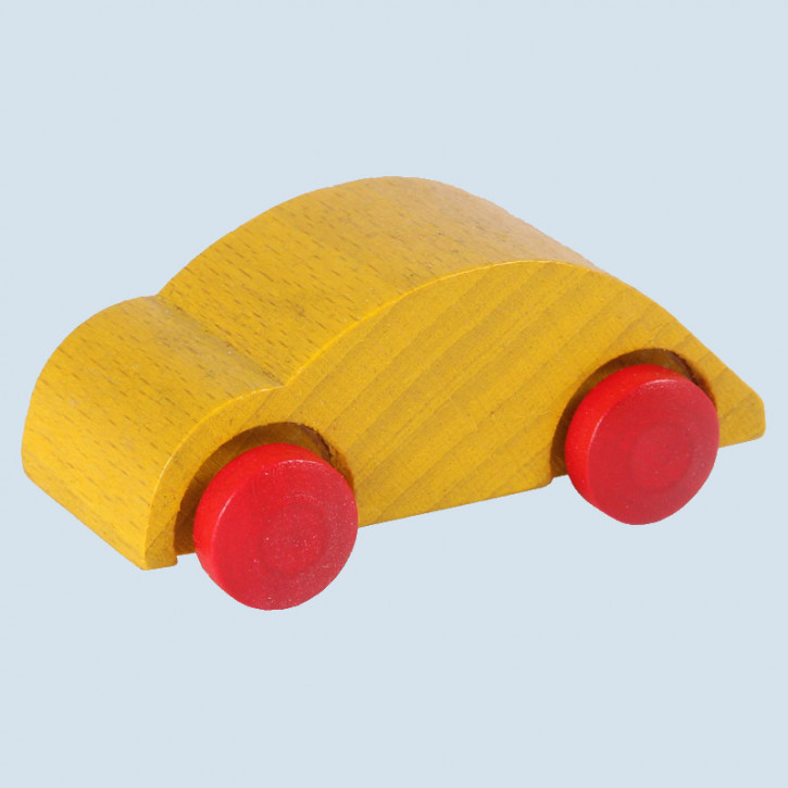 Beck wooden toy - car VW Beetle - yellow