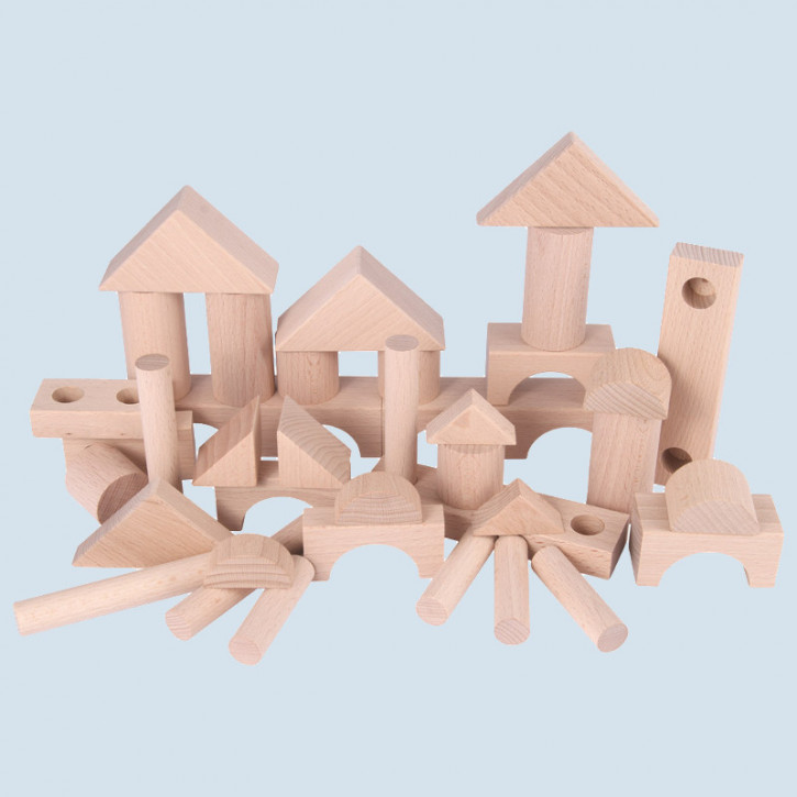 Beck - wooden building blocks - natural color, extension