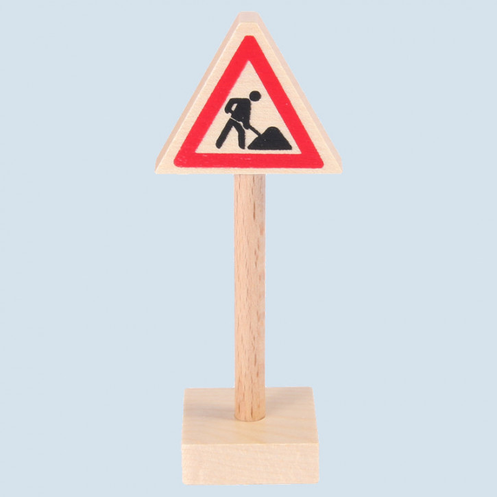 Beck wooden toy - traffic sign construction site