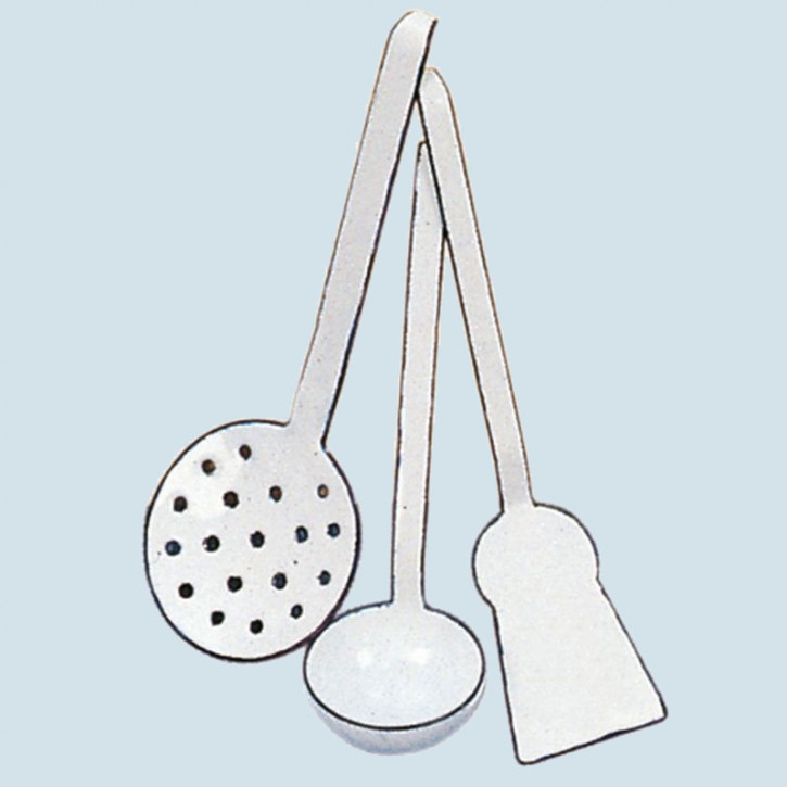 Glückskäfer - Küchenhelfer Set, Emaille, weiß, Zubehör Spielküche