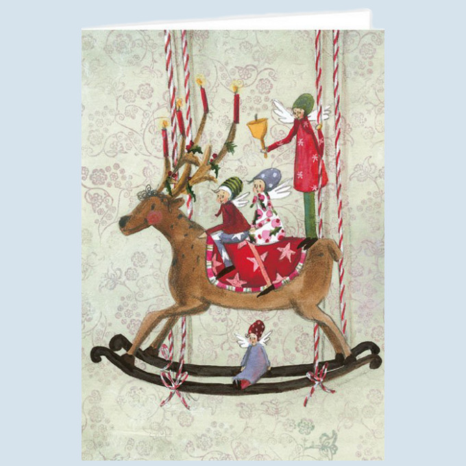Graetz Verlag - double card, christmas card, rocking deer