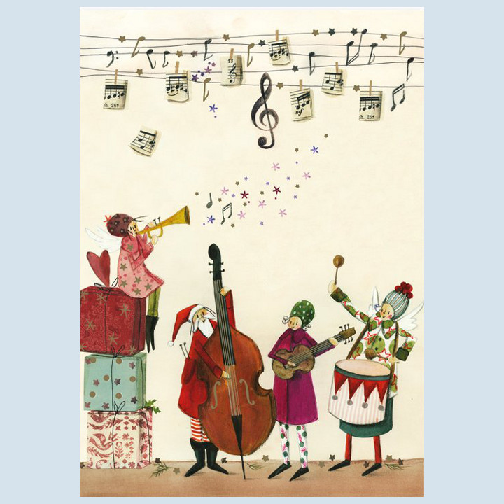 Graetz Verlag - postcard - christmas card, musicians
