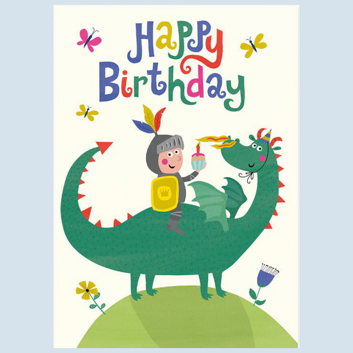 Grätz Verlag - postcard - happy birthday - dragon