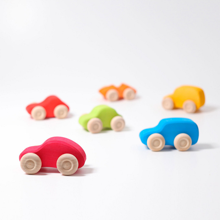 Grimms - colored wooden cars, Set