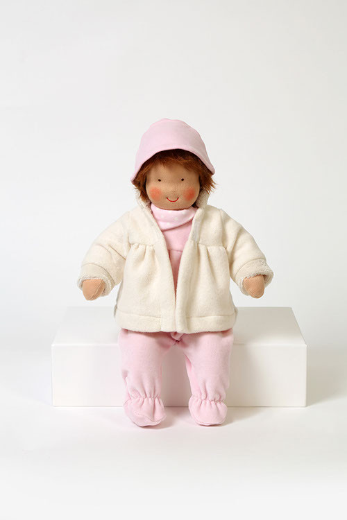 Heidi Hilscher Puppenkleidung - Winterset rosa-weiß - Bio
