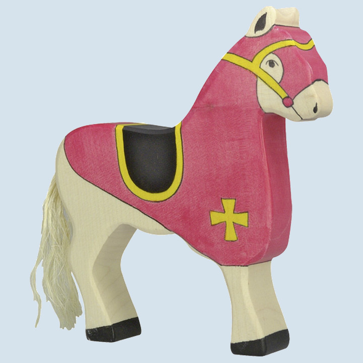 Holztiger - wooden figure - Tournament horse, red