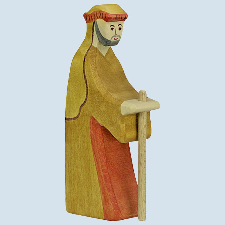 Holztiger wooden crib figure - shepherd with stick - orange