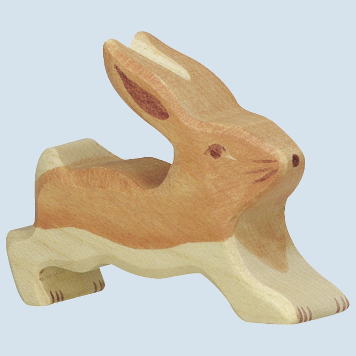 Holztiger Spielfigur - Holztier Hase - klein laufend