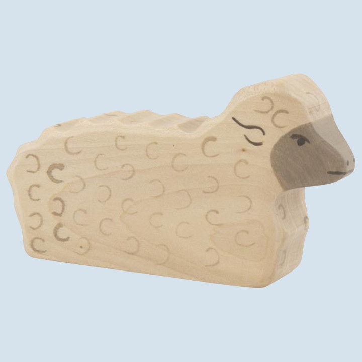 Holztiger - wooden animal - sheep, lying