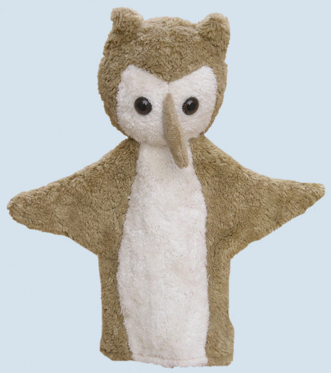 Kallisto hand puppet owl - beige, organic cotton