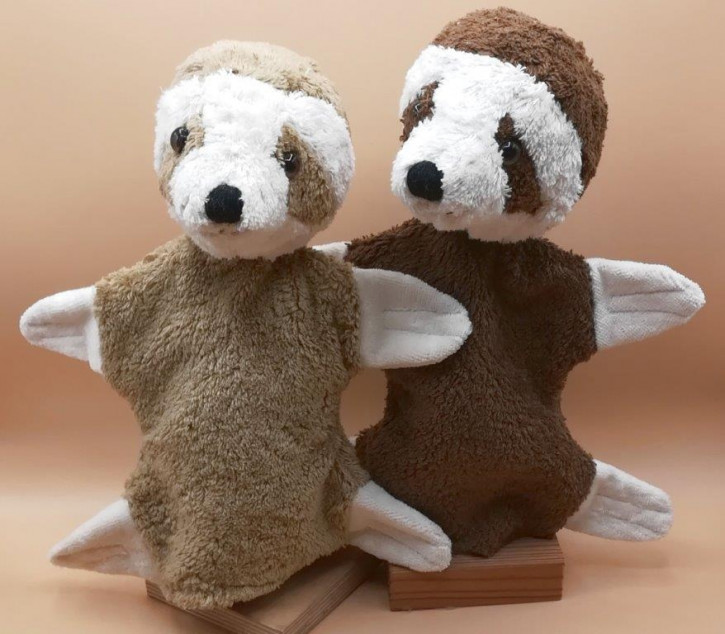 Kallisto hand puppet sloth - brown, organic cotton