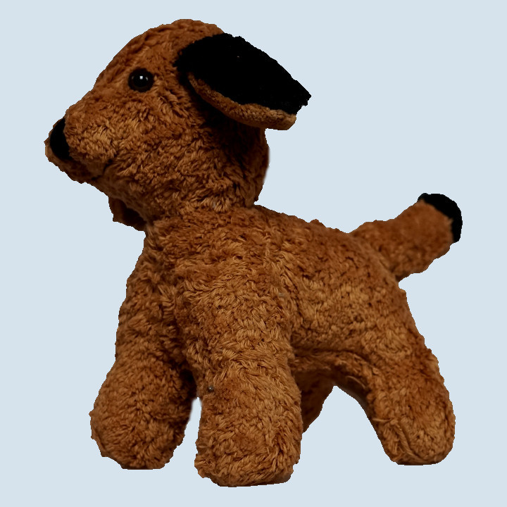 Kallisto Stofftier Hund, Welpe braun - Bio Baumwolle