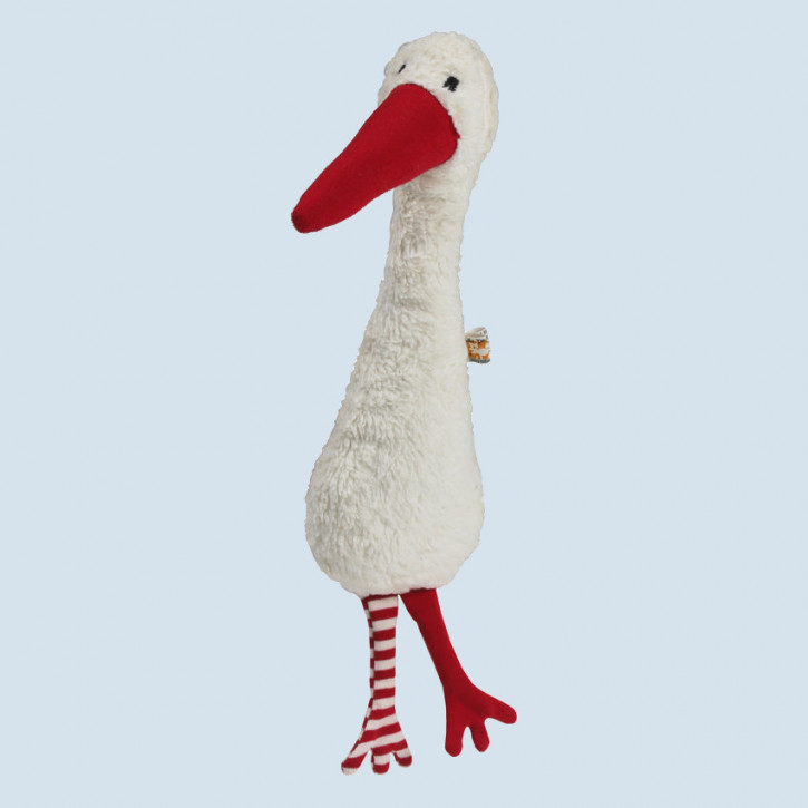 Lana cuddly animal - stork - organic cotton, small