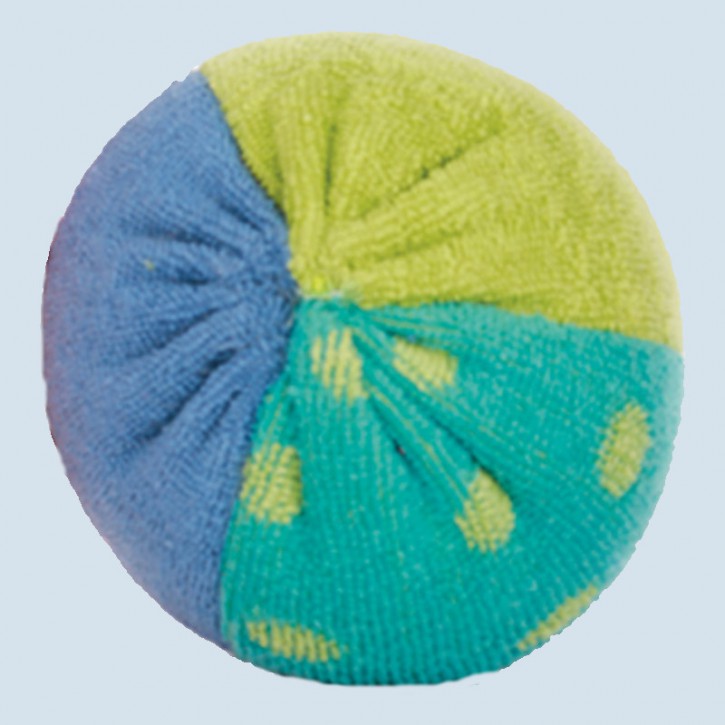 Nanchen - Babyball mit Punkten - blau, grün - Bio Baumwolle
