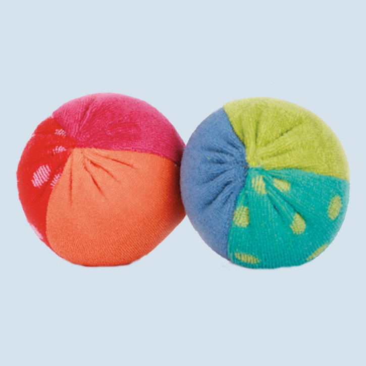 Nanchen - Babyball mit Punkten - rosa, rot - Bio Baumwolle