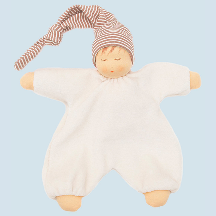 Nanchen sleeping doll - baby comforter, brown, eco