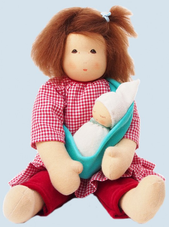 Nanchen Puppe - Mama, mit Baby - Bio Baumwolle