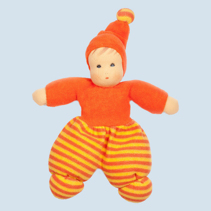 Nanchen Puppe Mini Möpschen - orange, Bio Baumwolle