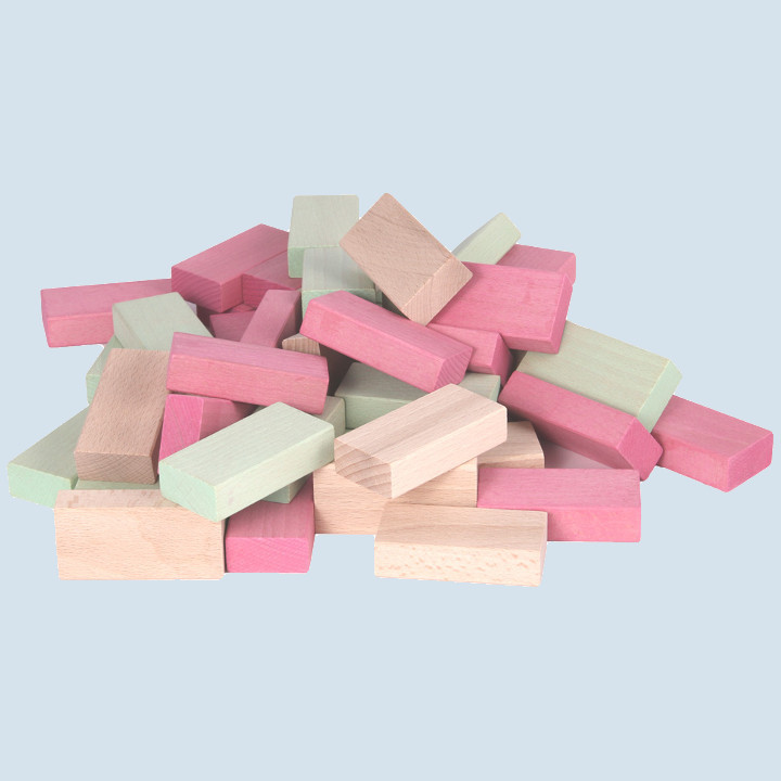 Beck Holzbausteine, Bauklötze - pink, grün