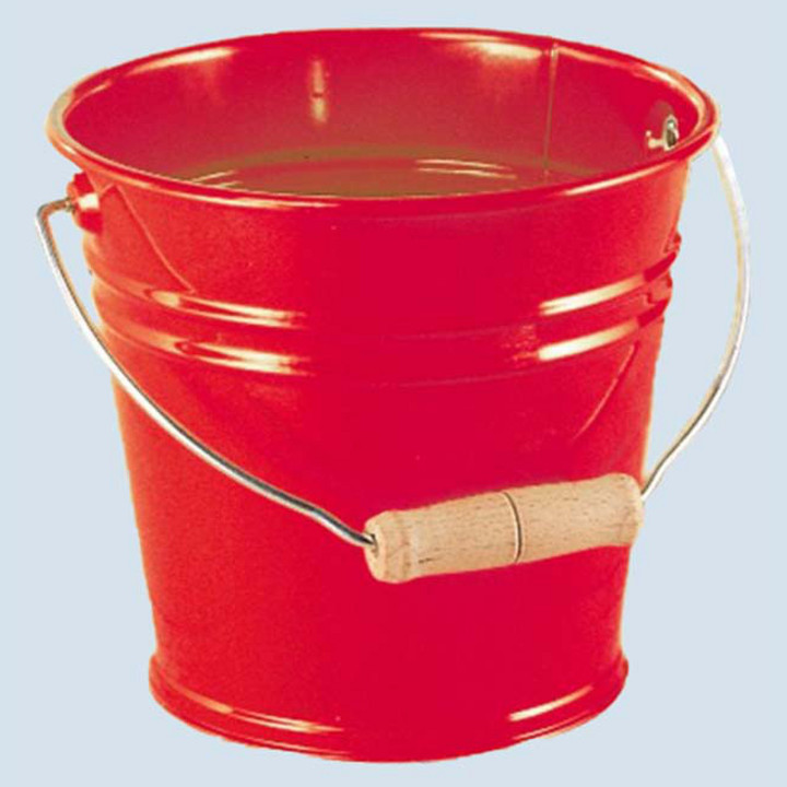 Glueckskaefer - metal bucket, red