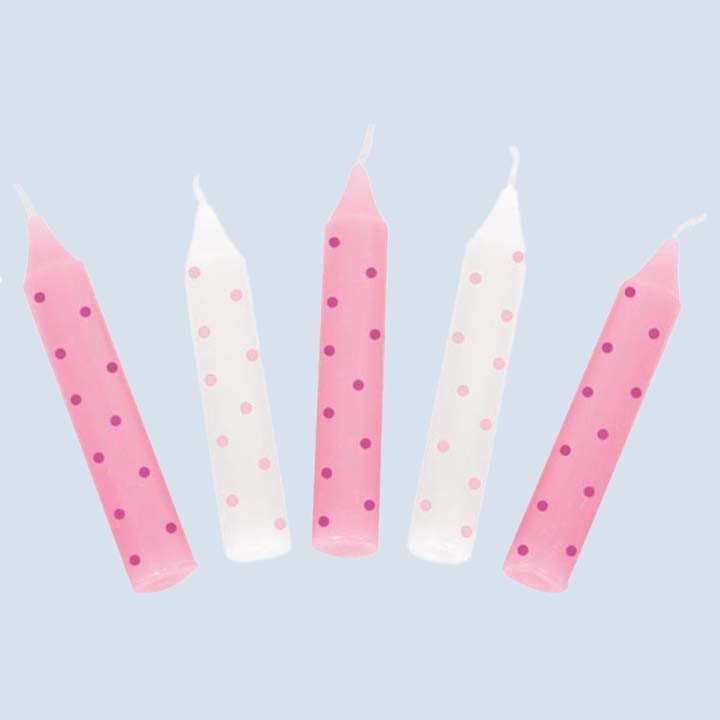 Goki - Geburtstagskerze Punkte, rosa - Set
