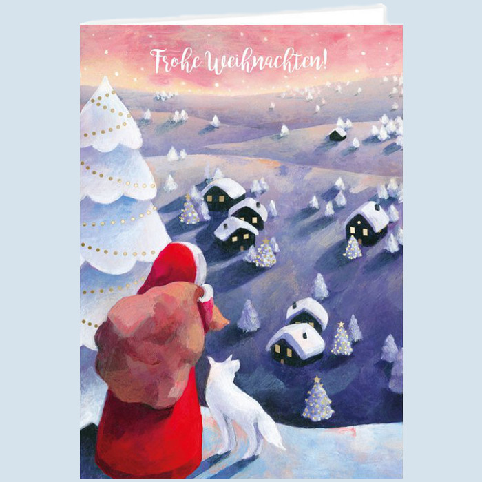 Graetz Verlag - double card - christmas card - santa claus