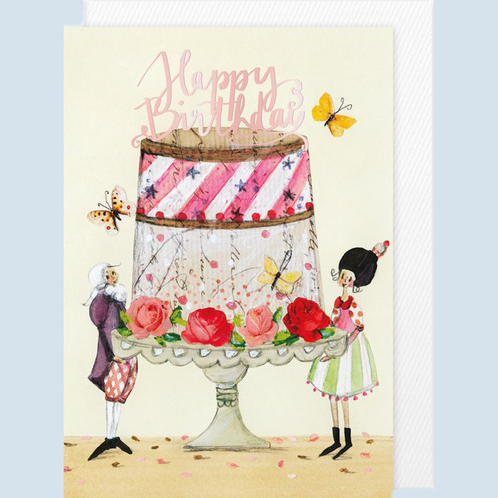 Graetz Verlag - double card - birthday card, Cake