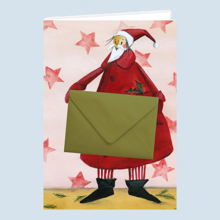 Graetz Verlag - double card, Santa Claus, for money