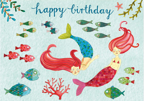 Grätz Verlag - Postkarte zum Geburtstag, Meerjungfrau