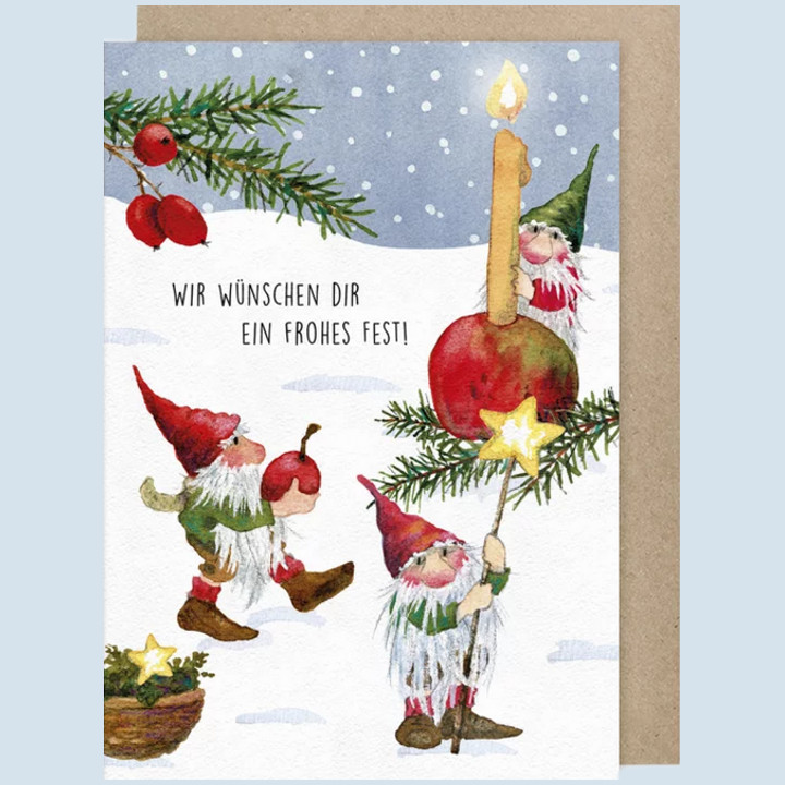 Grätz Verlag - Klappkarte, Weihnachtskarte, Wichtel