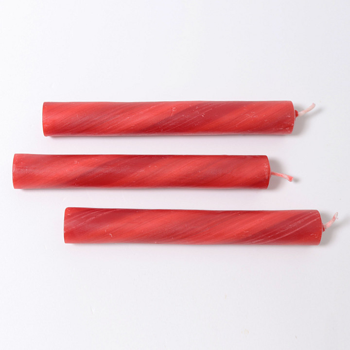 Grimms - Beeswax Candles, red marbled 25%