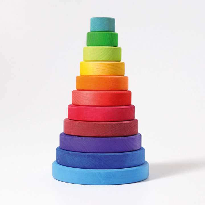 Grimms conical tower - large, rainbow colored