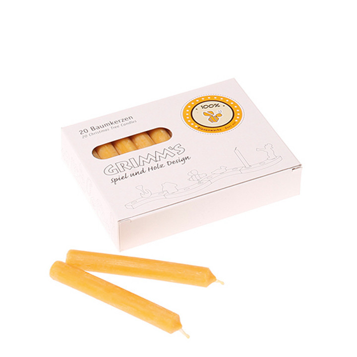 Grimms - Beeswax Candles, amber, 100%