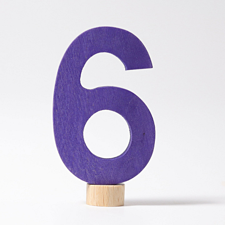 Grimms - decorative number 6, purple