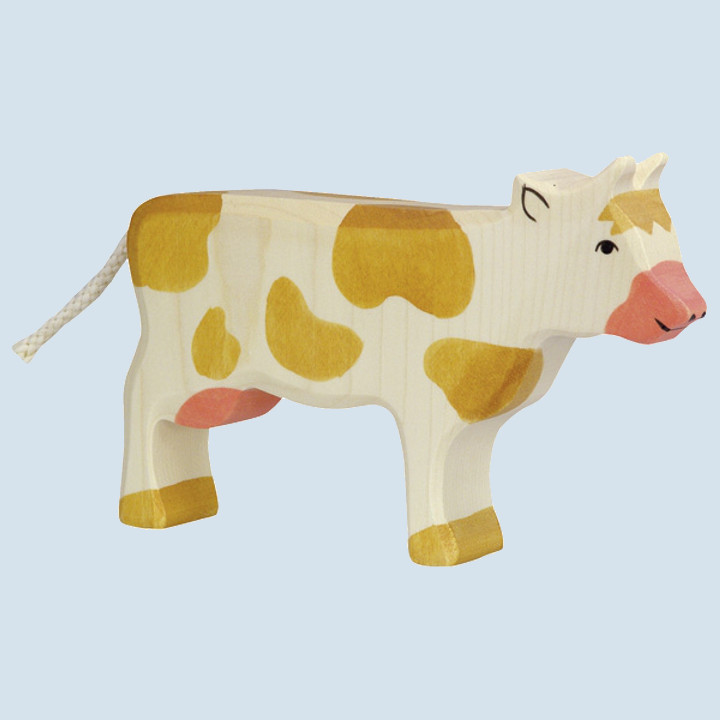 Holztiger Spielfigur - Holztier Kuh - stehend, braun