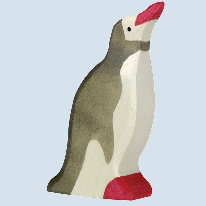 Holztiger - wooden animal - penguin, head raised