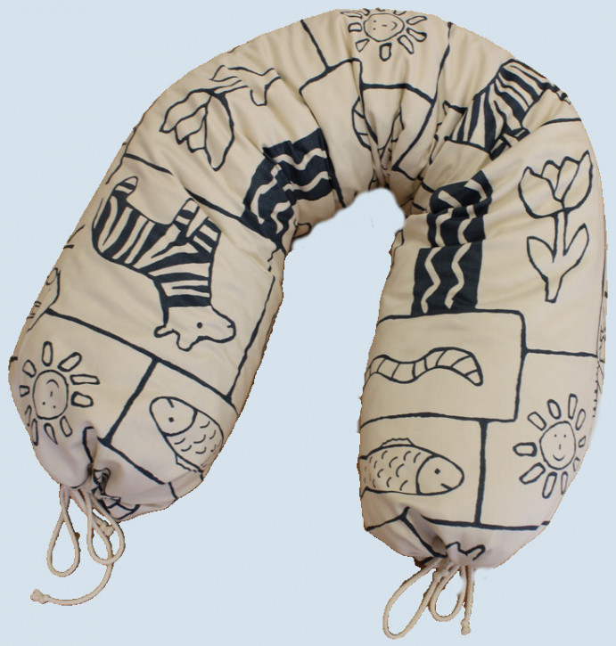 mudis - Bezug für Stillkissen - Baumwolle, Bio, pia, 30 x 190 cm