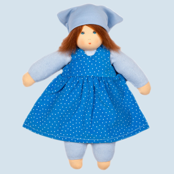 Nanchen eco doll - summer child Lotti - blue, organic cotton