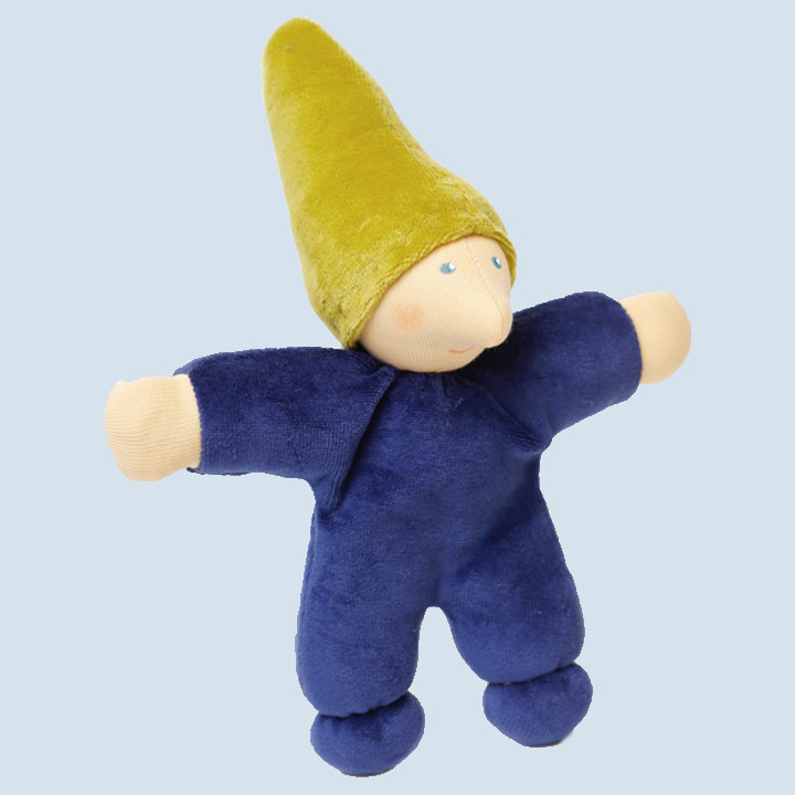 Nanchen doll - dwarf kid blue, organic cotton
