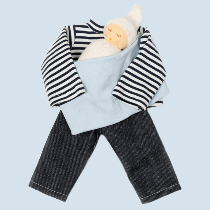 Nanchen Puppenkleidung - Set Papa mit Baby - Bio Baumwolle