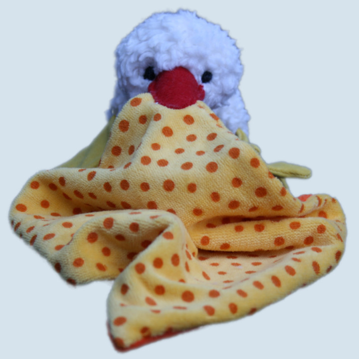 plue natur - baby comforter duck - orange, eco