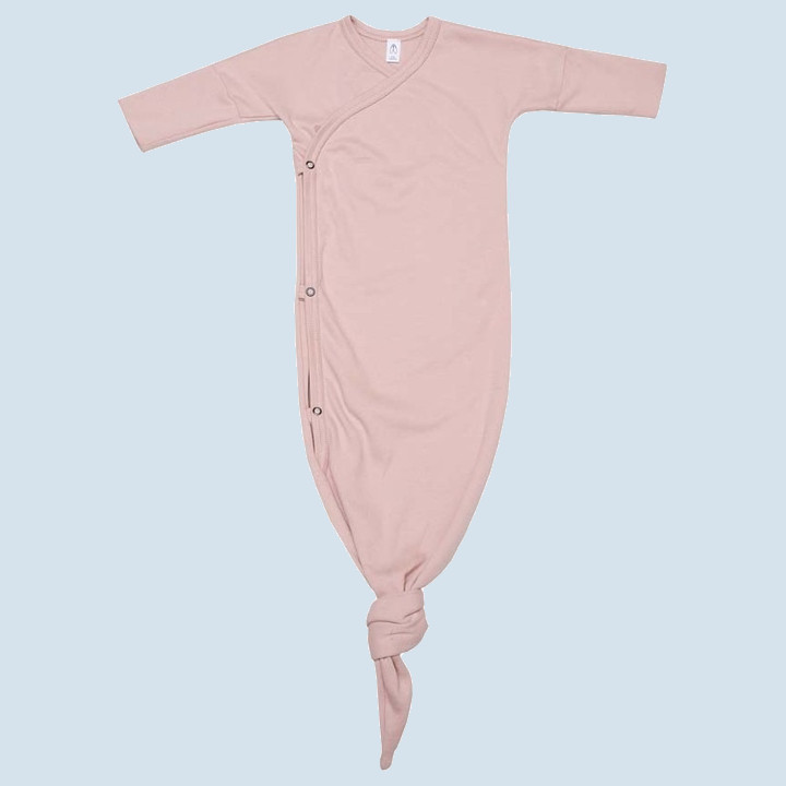 wooly organic - baby knotted kimono gown, pink, eco,