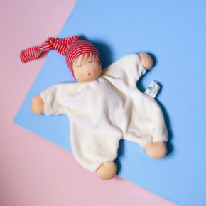 Nanchen Puppe - Schlafpuppe rot, Bio Baumwolle
