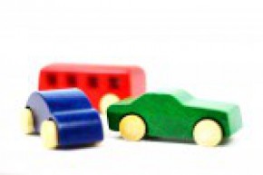 Beck wooden toy - passenger car for kids - green