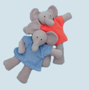 Nanchen Puppe - Elefant Ele, blau, Bio Baumwolle