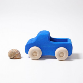 Grimms wooden toy - large truck, blue