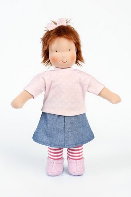 Heidi Hilscher Bio Puppe - Emma, rosa - braune Haare