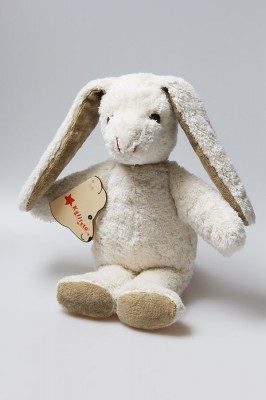 Kallisto cuddly animal rabbit, bunny Schnuffel - white, organic cotton